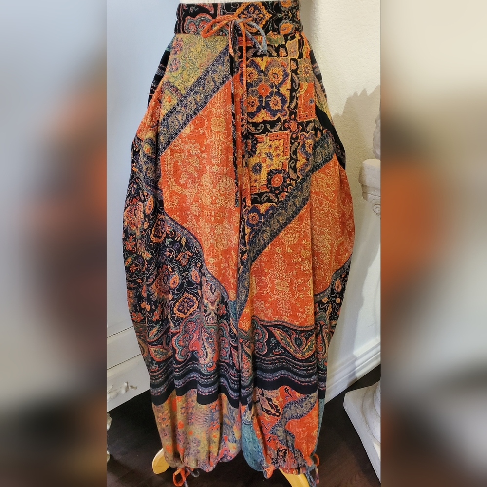 Free People "BEGONIA" BALLOON Boho Wide Leg Pants L Large - Picture 2 of 14